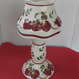 JKL Apple Theme Ceramic (2) pcs Votive Set Vintage